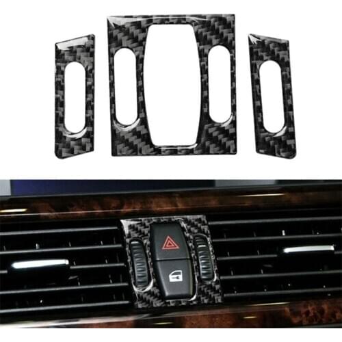 3Pcs Carbon Fiber Interior Air Outlet Trim Cover For BMW 5 Series E60 2004-2010 Interior Air Outlet Trim Cover