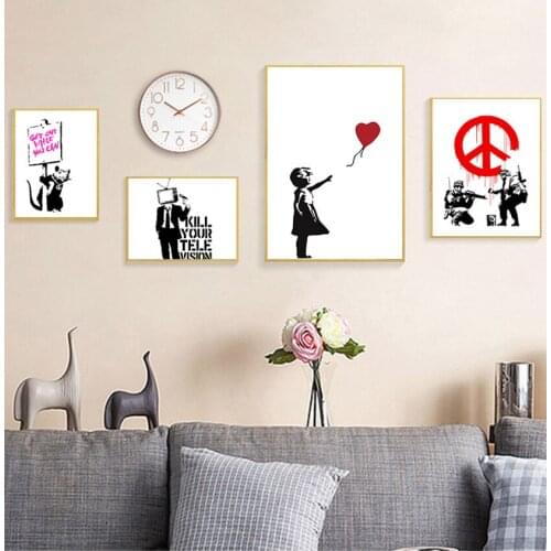 Pictures For Living Room Abstract Cuadros Decor Banksy Canvas Art Print Wall Art Canvas Painting Nordic s And Prints Wall