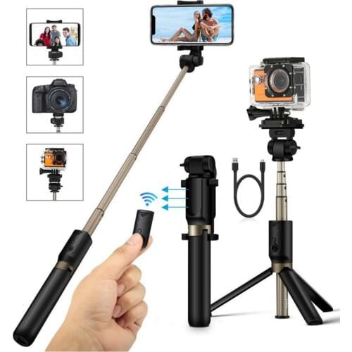 Wireless Portable Integrated Tripod Selfie Stick Hidden Phone Brackets Bluetooth Self-timer Holder flexible tripode para movil