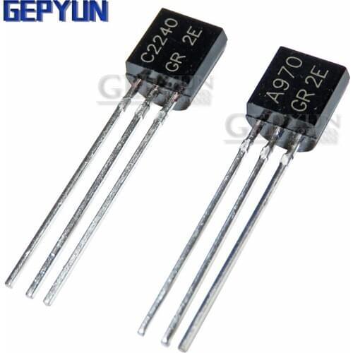100PCS 2SA970 2SC2240 (50PCS* A970 +50PCS* C2240 ) TO-92 Bipolar Transistors