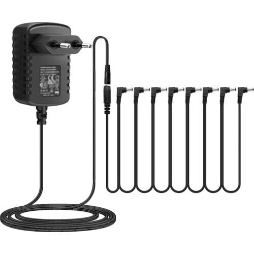 DC 9V 1A Guitar Pedal Power Adapter 3 Ways/5 Ways/8 Ways Daisy Chain Power Cables for Effect Pedal US/EU/UK Plug