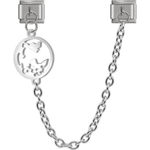 Hapiship 2020 Original Design Maps Unicorns Snow Palm Chain Link Italian Fit 9mm Bracelet Stainless Steel Making Jewelry DJ299