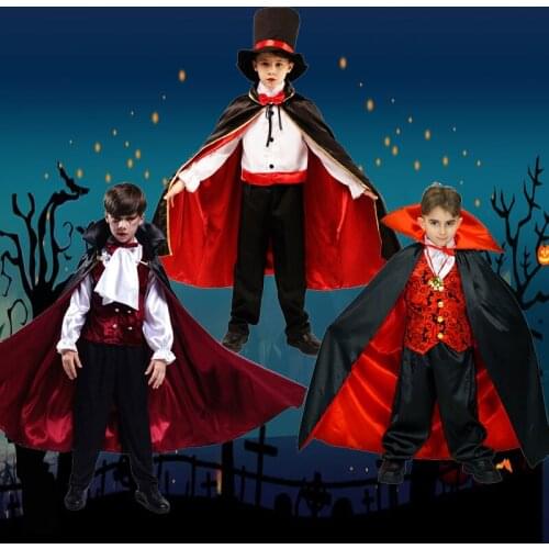 Vampire Costume Kids Cosplay Purim Costumes Gothic Vampire Costume For Boys Scary Halloween Party