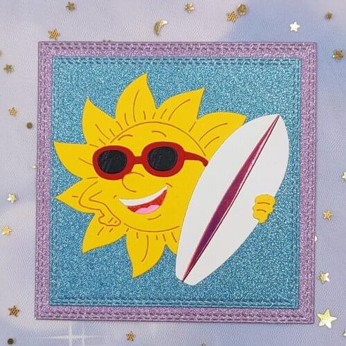 Surfboard Sun with Sunglasses Carbon Steel Cutting Dies DIY Scrapbooking Photo Album Embossing Paper Cardsa Making Wholesales