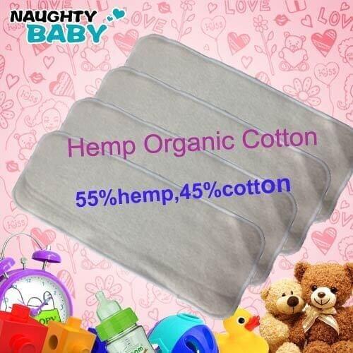 Hemp Organic cotton 100pcs 4 Layers Hemp Cotton For Reusable Baby Cloth Diaper Nappies Changing Pads Nappy Inserts