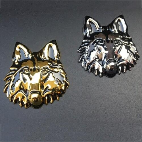 Metal 3D Wolf Emblem Badge Automobile Decoration For Abarth 595 500 695 1000 124 Spider Citroen C3 C4 C5 Car Rear Trunk Sticker