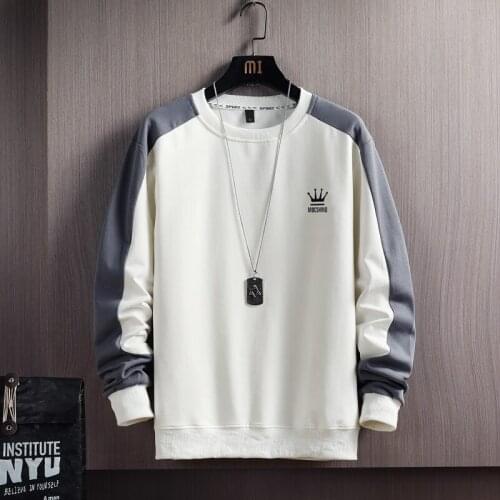 Mens casual sweatshirt hoodie mens solid color O-neck fashion Harajuku style mens sweatshirt 2021 new