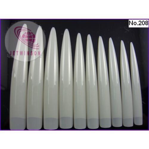 10 PCS/ LOT SUPER LONG False Half Cover Nature Natural Color Nail Art Tips Acrylic Tips 7cm-9.3cm