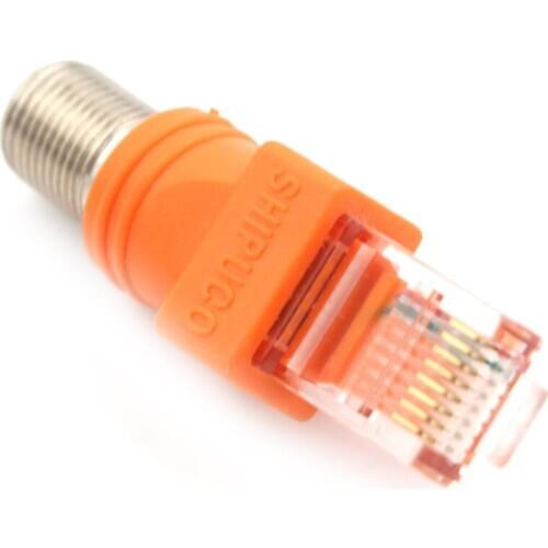 New F-Type Connector RF Female To RJ45 Male RJ45 To RF Connector Coaxial Barrel Coupler Adapter Coax Adapter 1Pcs