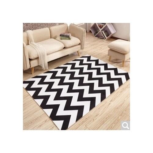 New Nordic 3D Printed Geometric Simple Black White Carpet Bedroom Living Room Sofa Rug Table Yoga Mat Decorative Non-Slip Mat