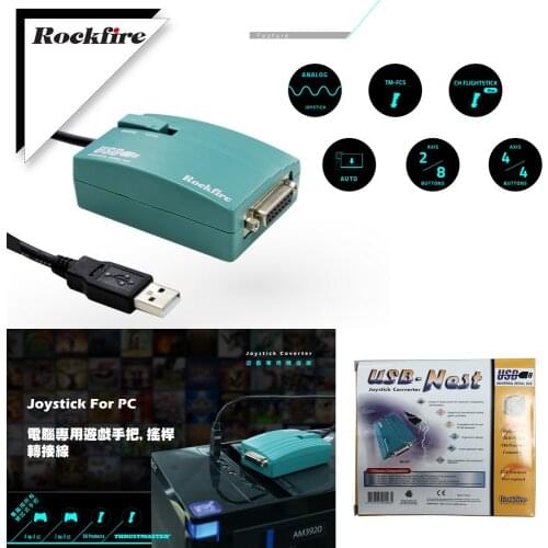 NEW USB to 15 Pin Female MIDI Joystick Game Port Adapter Nest Converter Rockfire 15-P RM-203 GAMEPORT 98/ME/2000/XP Green *FD047