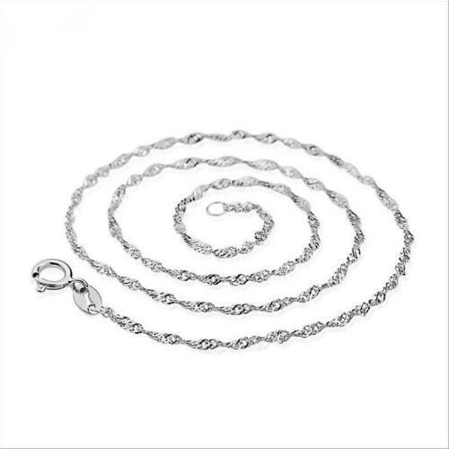 Wholesale 10pc Silver Chain 1mm Water Wave Chain Necklace for Women Jewelry Twisted Chain 17inches Free Shipping Z562