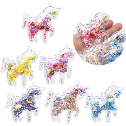 Rainbow Unicorn Transparent Sequins Accessories Plastic Filling DIY For Bows Gift Phone Case Hand Crafts Decoration10Yc19427