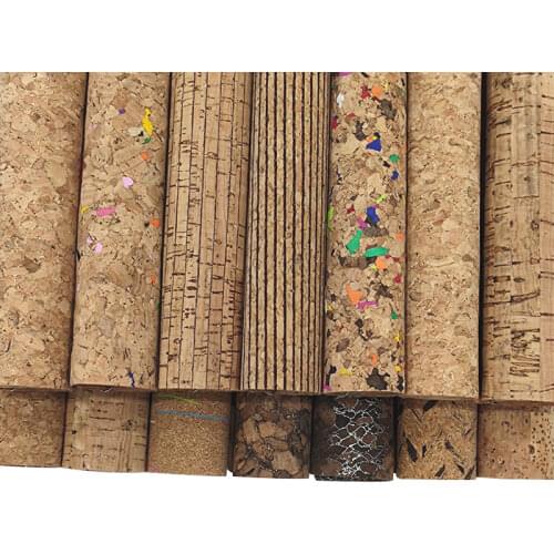 135x30cm Cork Leather Thin Fabric Wood Grain PU Synthetic Fabric Sheet for Making Cover/Shoe/Bag/Decorative