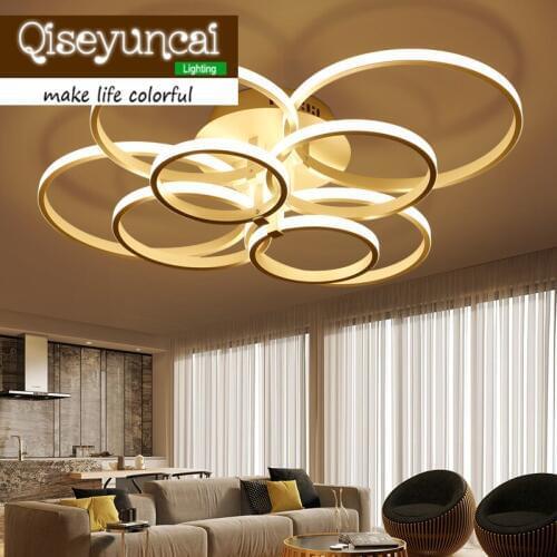 Qiseyuncai Post modern Multiple ring acrylic material personality light dome light brief originality A living room LED lamps