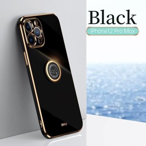 Luxury Gold Plated Electroplated Case For iPhone 12 Pro Max 6 7 8 Plus XR Silicone Lens Protection 11 XS X Pro Max SE 2020 Cover