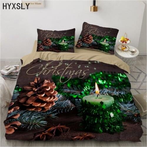 Christmas Candle Cartoon Bedding Set for Kids Baby Adult Bed Linen Home Duvet Cover Decor No Sheet Family Sets Euro 2/3pcs Quilt