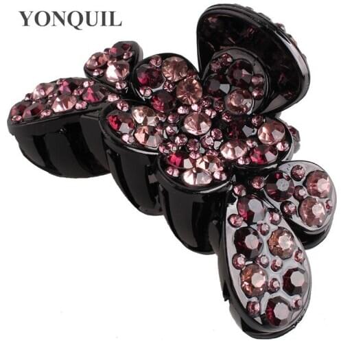 Bling Bling Rhinestone Hair Clips Women Colorful Crystal Hair Claw For Ladies Vintage Headwear Top Quality Hair Accessories