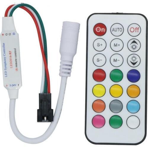 21Key LED Symphony RF Remote Controller For WS2811 WS2812B LED Strip Light DC 5V-24V