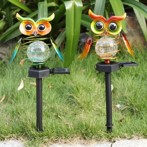 Solar Owl Lawn Lamp Outdoor Waterproof LED Garden Pathway Lighting Night Light Energy Saving Landscape Decor Solar Garden Light