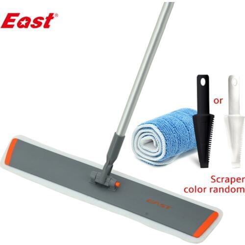 East 60CM Flat Telescopic Mop Microfiber Cloth Towel Home Floor Cleaning Flat Mop Cleaning Tools Blue ES1859