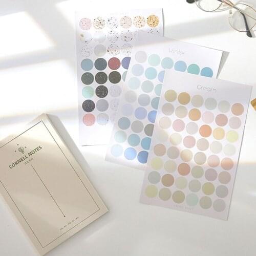 1 Sheet Morandi Series Round Dot Toy Stickers Kids Kawaii Decorative Stickers DIY Diary Album Label Stationery Scrapbooking