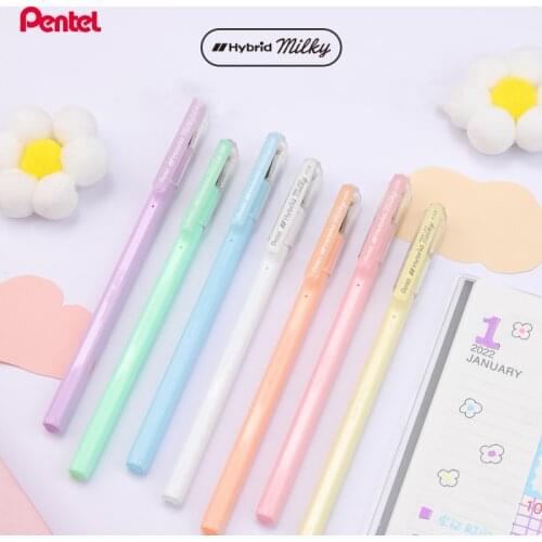1Pc Japan Pentel Milky Gel Ink Gel Pen K108 Pearl Black Paper Metal Highlights Greeting Card Pen Office School Supplies