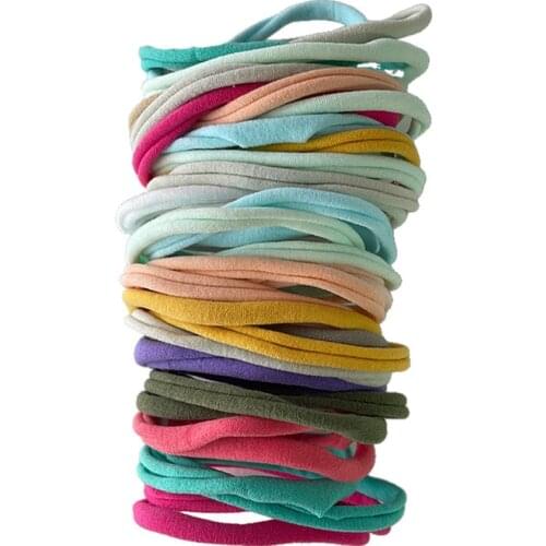 10Pcs/Lot Soft Thin Nylon Headbands Elastic Skinny Nylon Bandage Hair Bands Baby Girls Hair Accessories