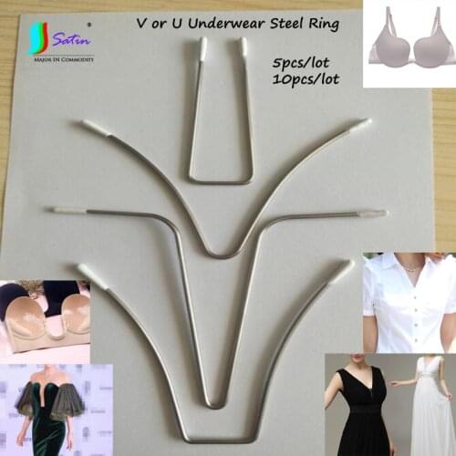 10pcs High Quality Big Opening V Or U Shape Steel Ring Wedding Dress Swimwear Evening Dress Bra Accessory Underwear Steel Ring