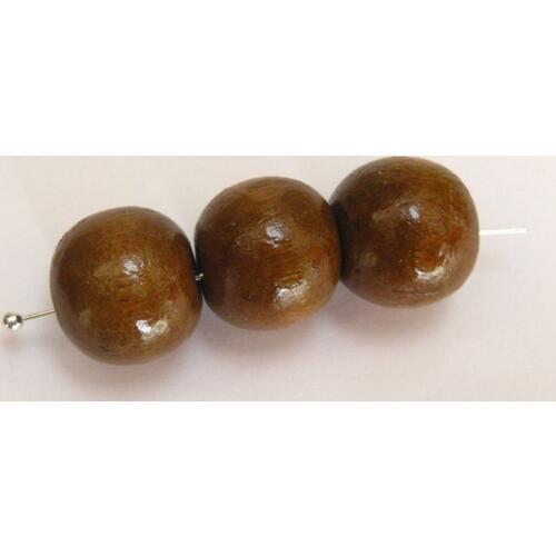 100 Coffee 14mm Round Wood Beads~Wooden Beads