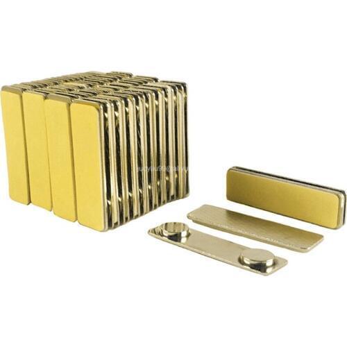100pcs promotion Strong Magnetic Name Tag Badge Magnet ID Holder Metal Card Set 46x13mm