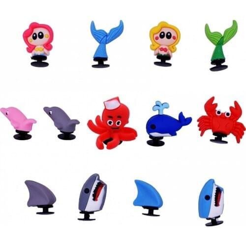 13 pcs 3D Children School Encouragement Gift Mermaid Dolphin Shark Crab Octopus DIY Shoes Sandals Buckles Decorations Wristbands