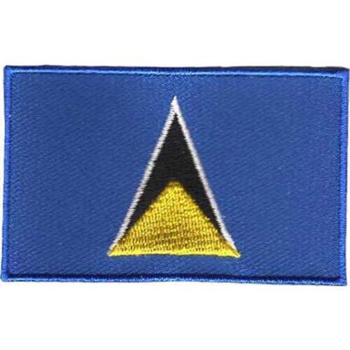 2.5",over 80%,007,Saint Lucia,100pcs/bag,MOQ50pcs,embroidery patch,merrow & flat broder,iron on backing,free shipping by Post