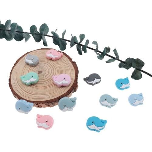 50pcs Baby Silicone Beads Fidget Toys Whale For Babies Silicone Teethers Teeth Care Pacifier Baby Health BPA Free Accessories