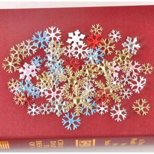 50pcs/lot mixed Polyester Felt Christmas Snowflake Patch Applique Scrapbooking Craft Sticker Non-woven Patch DIY CP2324