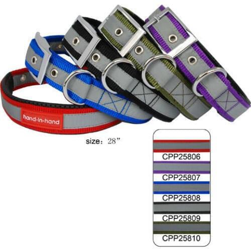 50Pcs/Lot Lively Pet Dog Reflective Double Layers & Padded Collar 5 Colors 2.5cm(C-28")