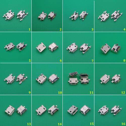 500X Micro USB 5pin 7pin B type Female Connector For Mobile Phone Micro USB Jack Connector 5 pin 7 pin Charging Socket 20 models