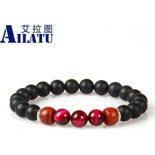 Ailatu New Designs Mens Jewelry Wholesale 10pcs/lot 8mm A Grade Tiger Eye Stone Beaded Lovers Bracelet