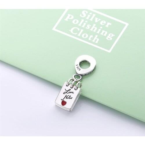 Authentic 925 Sterling Silver Charm New Love Diary Creative Pendant Fit Pandora Women Bracelet & Necklace Diy Jewelry