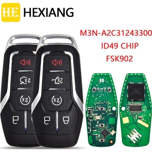 HE Xiang Car Remote Control Key For Ford Fusion Explorer edge Mustang 2013-2017 FCCID M3N-A2C31243300 FSK902 ID49 Promixity