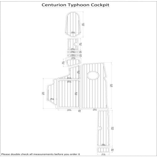 Centurion Typhoon Cockpit Pad Boat EVA Teak Decking 1/4" 6mm