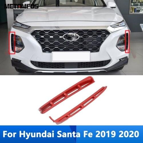 For Hyundai Santa Fe 2019 2020 Chrome Front Turn Light Lamp Molding Trim Sticker Decoration Exterior Accessories Car Styling