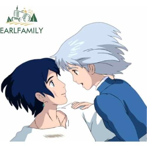 EARLFAMILY 13cm x 10.7cm for Howls Moving Castle Decal Windshield Anime Car Stickers VAN Refrigerator Windshield Vinyl Car Wrap