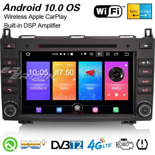 Erisin Android 10 Car Stereo DAB+ GPS DSP Carplay WiFi Navi For Mercedes-Benz A/B Class W169 Vito Viano Sprinter VW Crafter 2721