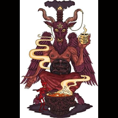 Hot 13 Cm X 8.6cm for Hail Satan Graffiti Car Sticker Motorcycle Decal Car Accessories Occlusion Scratch Decoration Apply To Car