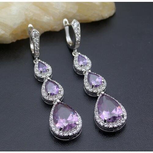 Hermosa Women Charms Jewelry Shiny Colors Choice Purple Red Yellow Green Drops Fashion Dangle Earrings 55mm