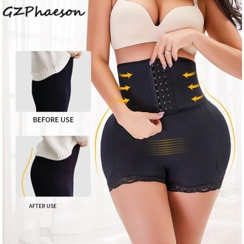 Sexy Butt Lifter Enhancer Padded Hip Shapewear Buttocks Zipper Body Shaper Women Underwear Push Up Fake Ass Pad Shaping Panties