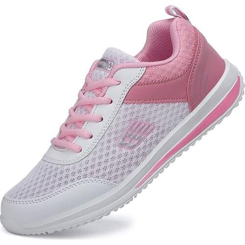 Sneakers Womens Fashion Lace Up Running Shoes Sports Lightweight Breathable Soft Comfortable Tennis Shoes