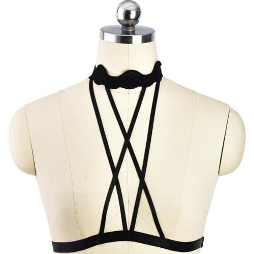 MEILIYISHI Multilayer Crosses Body Chain Bra Sexy Beach Dinner Accessories Black Bra Body Chain Jewellery For Women