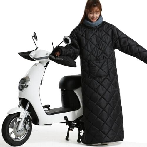 Motorcycle Cover & Gloves Multi-functional Scooter Windproof Quilt Thick Night Reflective Dirt Resistant Windshield Winter Warm
